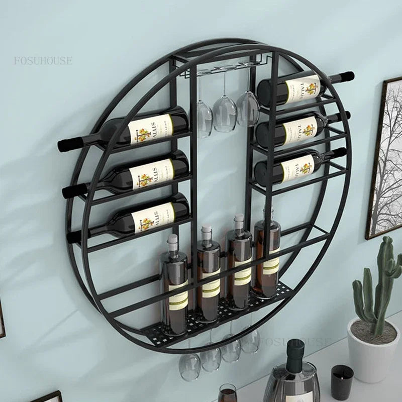 Wellnest Round Wall-Mounted Wine Rack