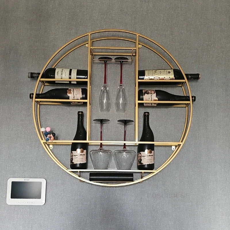 Wellnest Round Wall-Mounted Wine Rack