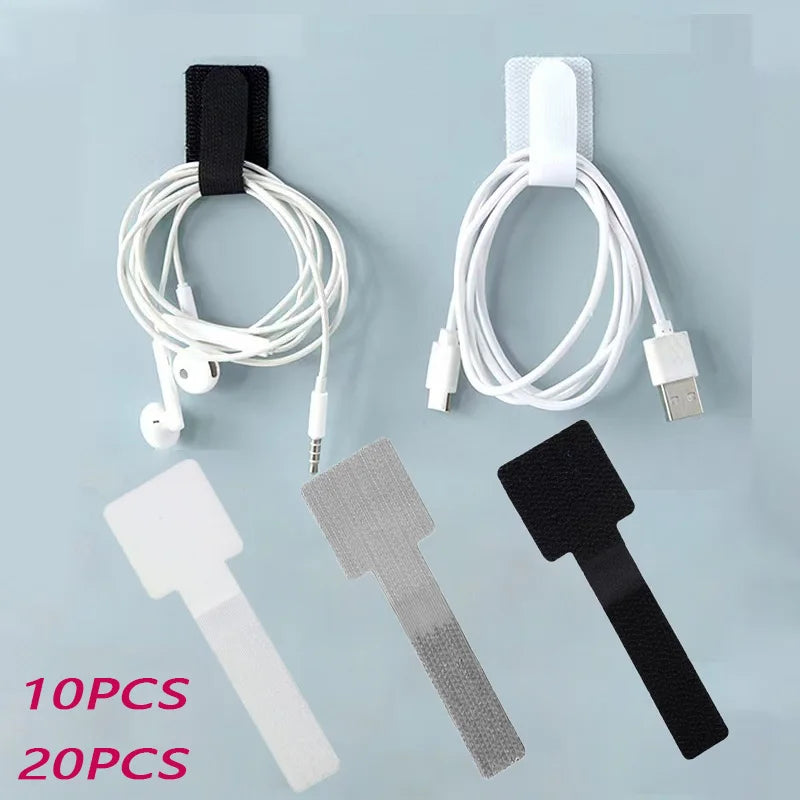 Reusable Cable Organiser Straps - Self-Adhesive Wire Ties for Desk Management