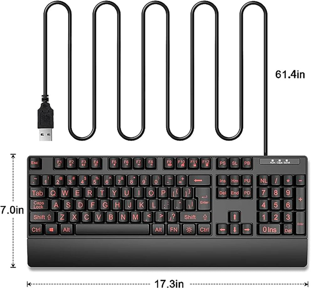 WellNest VisionMax Ergonomic Wired Keyboard