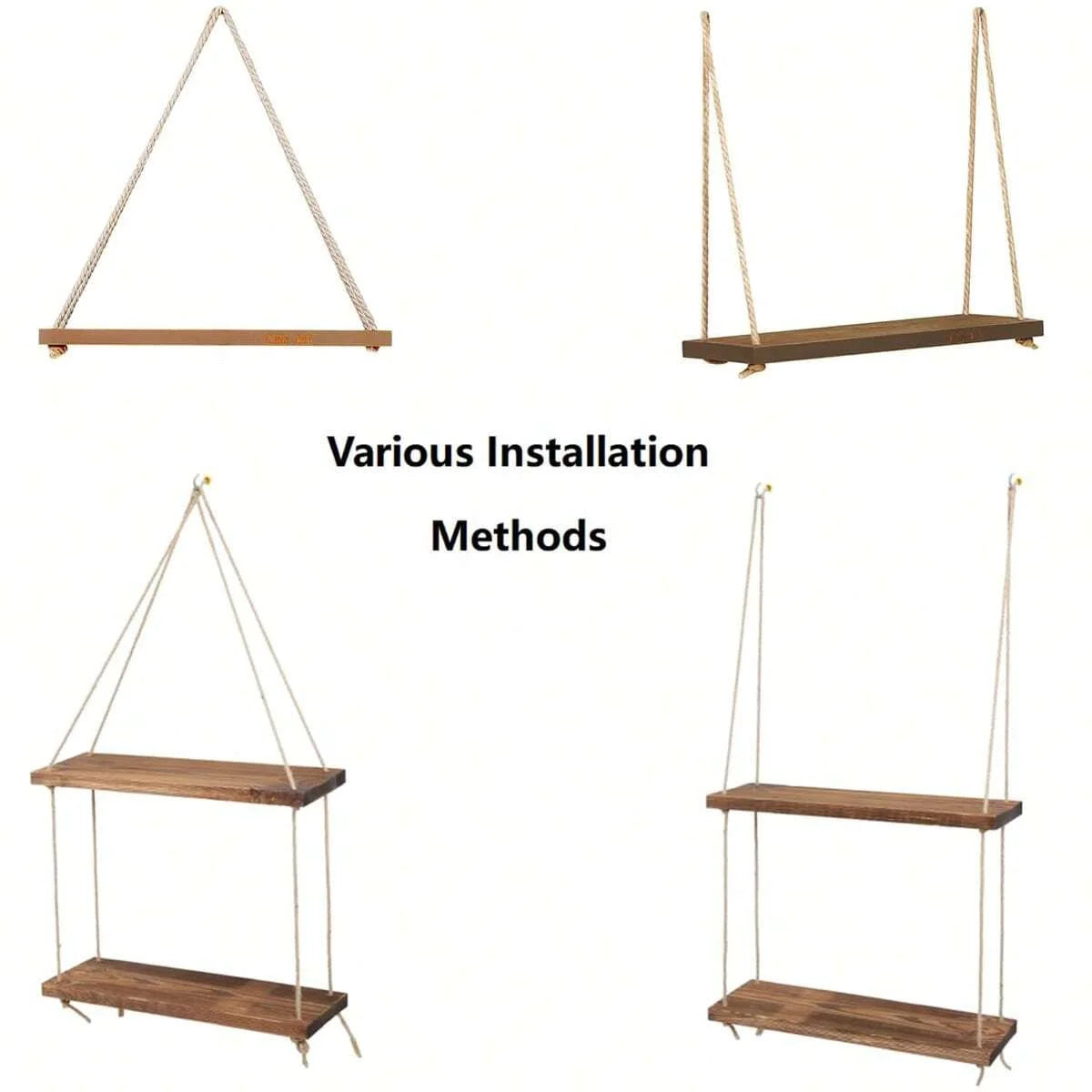 Wellnest Rope Wooden Shelf