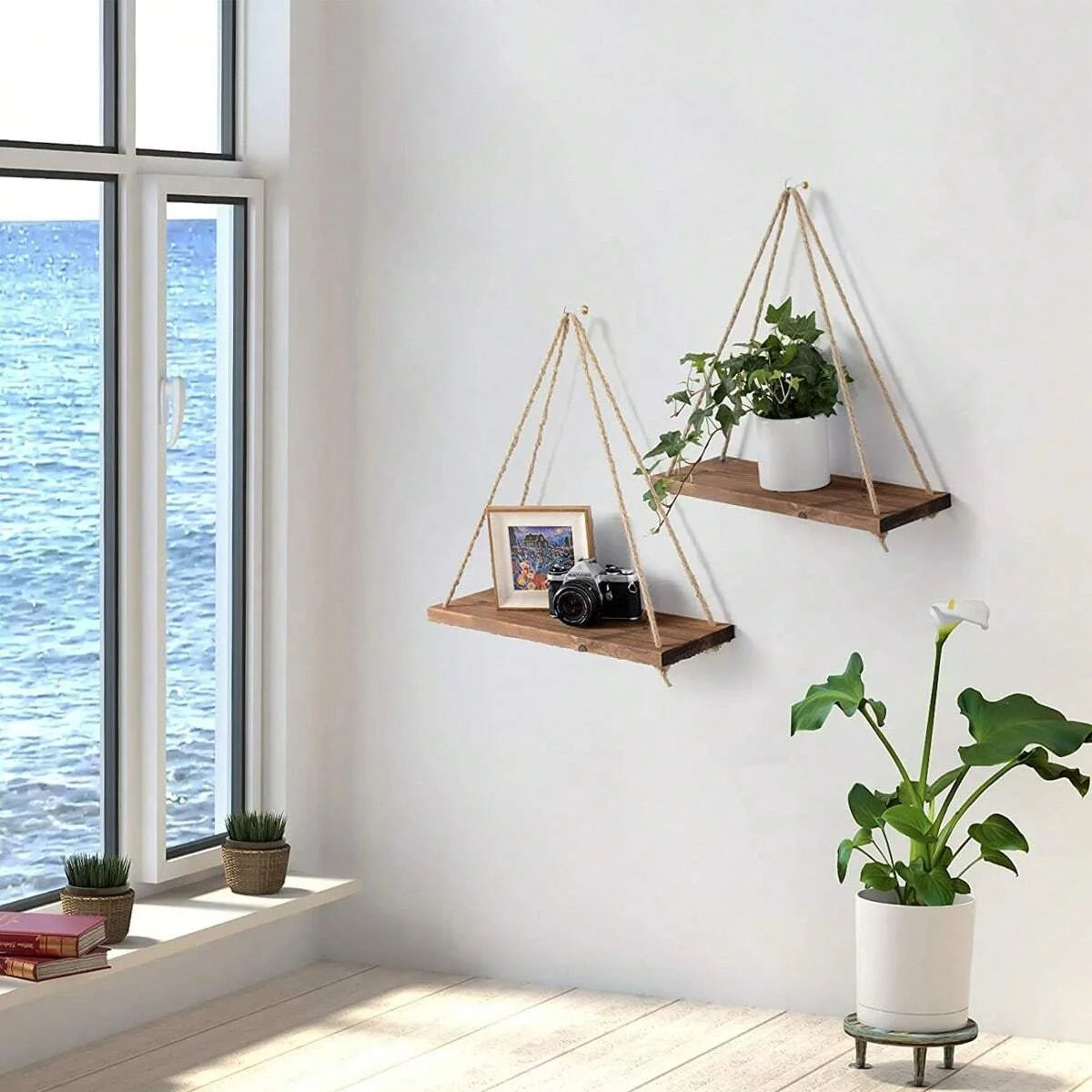 Wellnest Rope Wooden Shelf