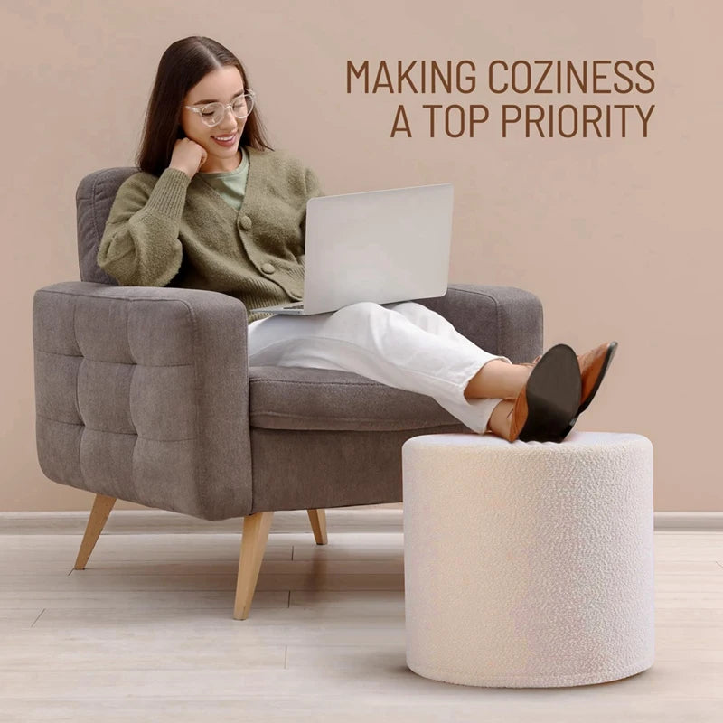 Wellnest Cozy Bouclé Ottoman