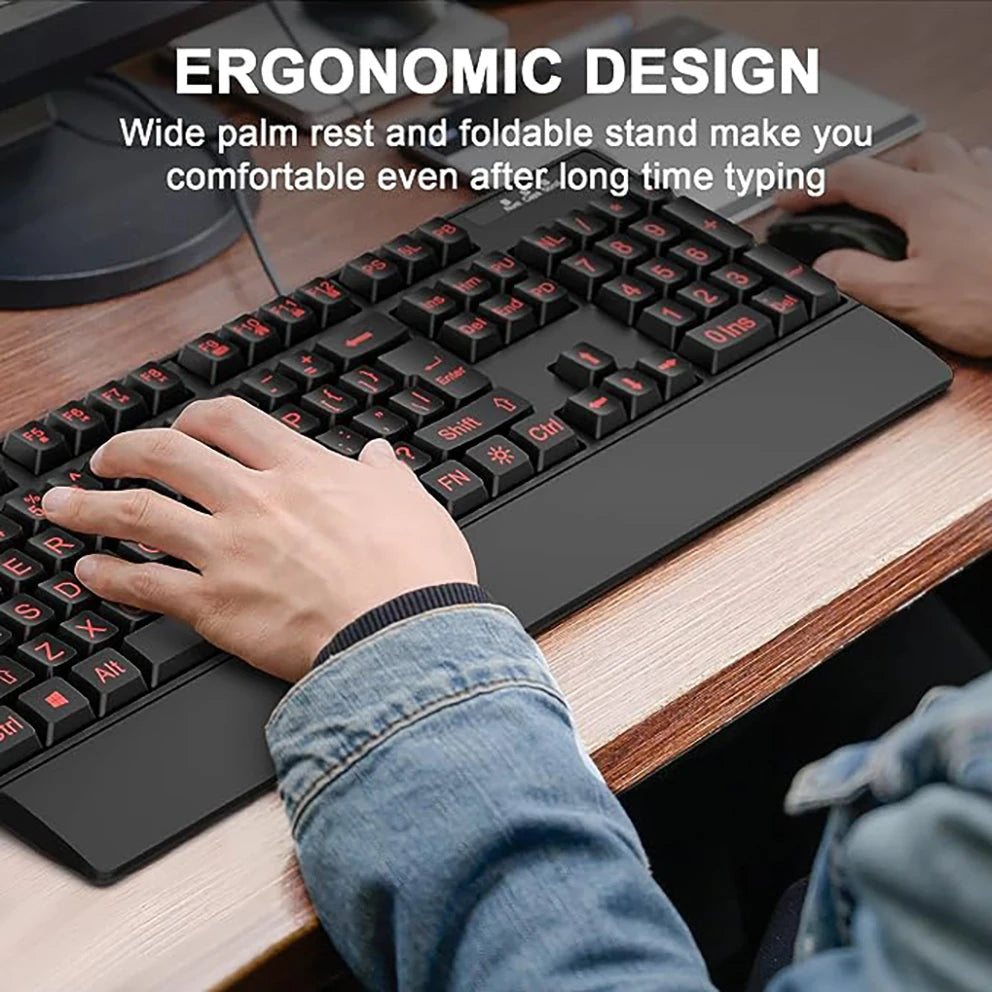 WellNest VisionMax Ergonomic Wired Keyboard