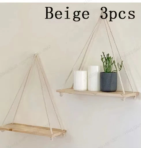 Wellnest Rope Wooden Shelf