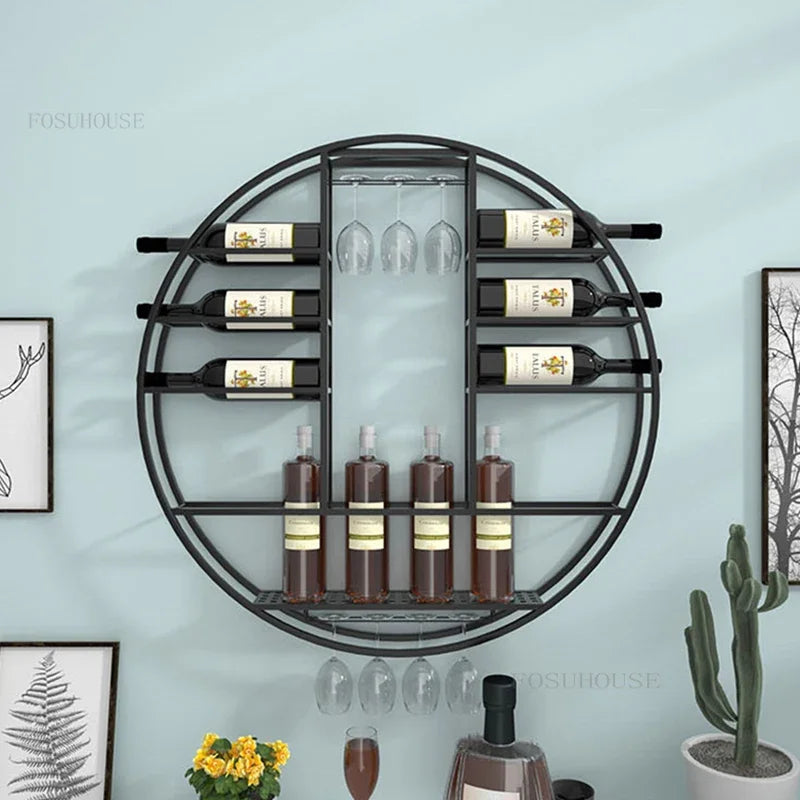 Wellnest Round Wall-Mounted Wine Rack