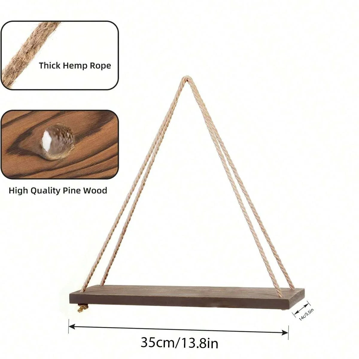 Wellnest Rope Wooden Shelf